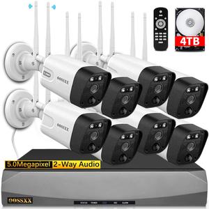 2-Way Audio & PIR Detection Dual Antennas Outdoor Wireless Security Camera System 5.5MP Wi-Fi Video Surveillance