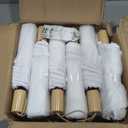 12 Sets 43.3 Inch Wedding Clear Umbrellas Bulk for Rain Large Windproof Stick Umbrellas Set Includes Card Rope for Guests Party Bridal Showers Wedding Photography Various Settings