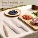 Astercook Knife Set, 13 Pieces Kitchen Knives Set with Healthy Anti-Rust Coating, Dishwasher Safe, Stainless Steel Chef Knife Sets with 6 Blade Guards, Perfect Holiday Gifts for Kitchen (Large, Cream)