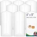 8 Pack Acrylic Table Tent Sign Holder, Clear Three Sided Display Stand for Menu Flyer Promotion, Countertop Desktop Use in Restaurant Retail Office (4 x 9 Inch,3 Side)