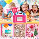 AGPTEK Electric Air Balloon Pump, 110V 600W Rose Red Portable Dual Nozzle Inflator/Blower for Party Decoration