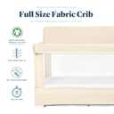 Baby Delight Lunaire Full Size Crib | Breathable Mesh Baby Crib | Tool-Free Assembly Baby Bed | 100% GOTS Certified Organic Cotton Fabric | Organic Oat