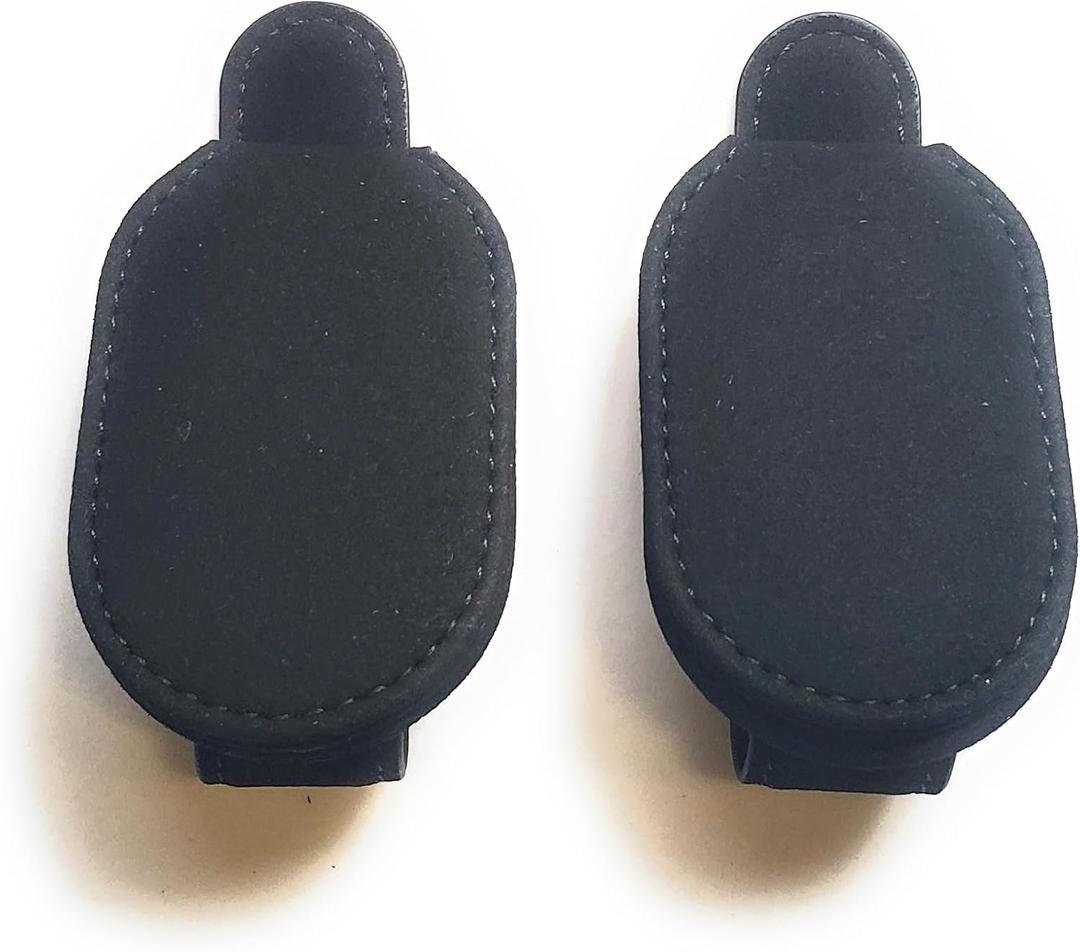 Suede Cloth Magnetic Glasses Clip for Car VisorMetal Frame, Magnetic Adsorption 2 Packs (Black)