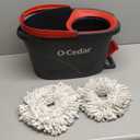 O-Cedar EasyWring Microfiber Spin Mop, Bucket Floor Cleaning System, Red, Gray, Standard