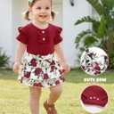 HONGTEYA Infant Baby Girl Clothes Newborn Summer Outfits Cute Romper Shorts Set Floral Girl Clothes with Headband