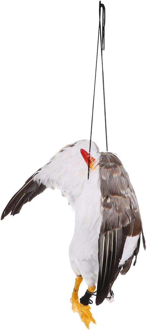 FAVOMOTO 50cm Simulation Seagull Decoration, Realistic Fake Dead Seagull Craft for Home and Outdoor Use Dead Ornament Made with Real for Deterrent