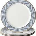 CwlwGO-10 Inch Bone China Salad Plates Sets of 4 Modern Elegant Round Dishes Dessert Plate Set Dinnerware Dish Serving Plates for Kitchen,Not Suitable for Microwave
