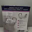 Drive Medical RTL12027RA 2-in-1 Raised Toilet Seat with Removable Padded Arms, Standard Seat