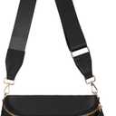 Spacious Nylon Crossbody Bag Bum Bag Handbags Wallets Purses Trendy Shoulder Bag for Women (Black)