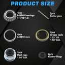 2Sets L44649 L44610 Trailer Hub Bearings Kit for 1-1/16'' Straight Axle, Trailer Spindle Bearing Kits with 12192TB Grease Seals, 1.98'' Dust Caps & Cotter Pin for 2000-2200 lbs Spindles