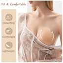 TENDER EPOCH Sticky Strapless Bras for Women with Lift Adhesive Bra Push Up Backless Invisible Bra Reusable Silicone Nipple Covers Pasties (XL)