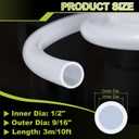 2 x METALLIXITY Silicon Tubing(1/2" ID x 9/16" OD x 10Ft), Pure Silicone Hoses High Temp - for Printer, Hot Water Dispenser, Engine, Brewing, Fish Tank Air Pump, Pump Transfer, Clear