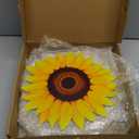 Tandefio 3 Pcs Stepping Stones for Garden 12 Inch Decorative Stepping Stones Outdoor Heavy Duty Sunflower Walkway Iron Pavers for Garden Decor Indoor Outdoor Patio Yard, Colorful Yellow