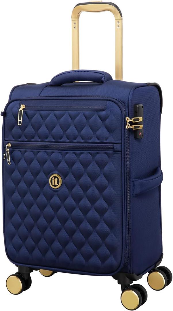 It Luggage Glimmering 22" Softside Carry-On 8 Wheel Expandable Spinner, Ocean Cavern