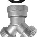 Joywayus Brass Nickel Plating 3/4" GHT Y Shaped Connector for Steam Dryer and Washing Machine Hoses