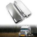 Pair Chrome Door Mirror Covers Driver & Passenger Side Fit for 2005-2017 Freightliner Century & Columbia Trucks