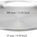 MUKCHAP 6PCS 11.81 Inch Stainless Steel Plates, Silver Flat Metal Dishes, Camping Serving Dinner Plats for Snack, BBQ
