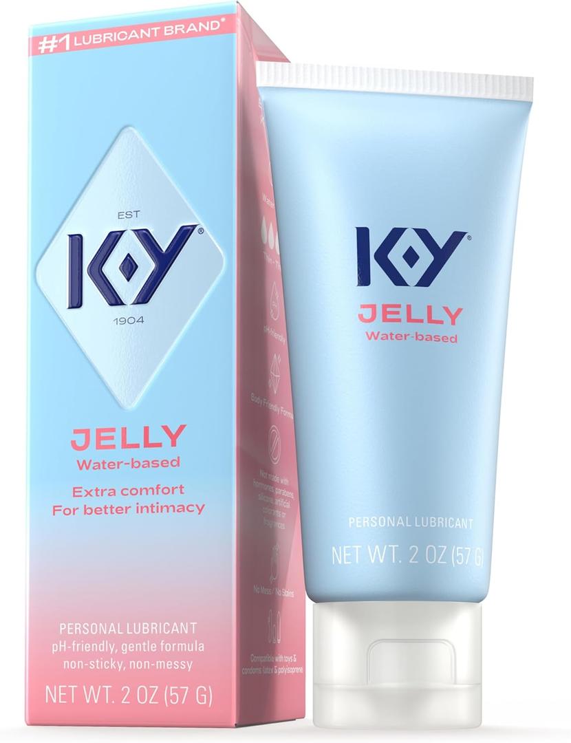 4 x K-Y Jelly Water Based Lube For Sex, Anal Lube, Non-Greasy Water Based Personal Lubricant, pH Friendly Sex Lube Can Be Used With Sex Toys For Women & Male Sex Toys, Condom Friendly Personal Lube, 2 oz
