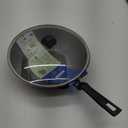 Generic Nonstick Wok Pan with Lid, 11 inch, Starflon Max, PFOA Free, Tempered Glass, Heat Resistant Handle, Dishwasher Safe, Gas Stove