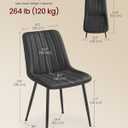 VASAGLE Dining Chairs Set of 2, Upholstered Kitchen Chairs, Synthetic Leather, Max. Load 264 lb, Steel Legs, Curved Backrest, for Dining Room, Dove Gray and Ink Black ULDC090BH02
