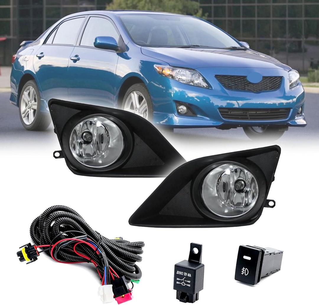 Fog Lights Assembly Driving Fog Lights Lamps For Toyota Corolla 2009-2010 |Clear Lens Front Driving Lamps | OEM Version | 81220-0D04281210-0D042