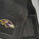 FANMATS 8755 Baltimore Ravens 2-Piece Heavy Duty Vinyl Car Mat Set, Front Row Floor Mats, All Weather Protection, Universal Fit, Deep Resevoir Design
