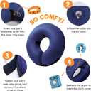 BENCMATE Inflatable Dog Cone Collar Alternative, Soft Dog Cone for Small Medium Large Dogs and Cats, Neck Recovery ECollar Donut Collar After Surgery (Large, Navy Blue)