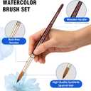 Falling in Art Paint Brushes, Watercolor Paint Brush Set with Sable Hair, Different Tips Size, Wooden Handle, Ideal Artist Brush for Watercolor Painting, 6Pcs (Round)
