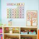 10 x 89pcs Classroom Monthly Calendar Pocket Chart Cards for Classroom Homeschool Needs