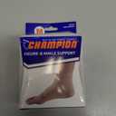 Champion Figure 8 Ankle Support, Light Elastic Compression Brace, Muscle Joint Recovery, Beige, Medium