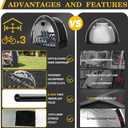 Happy Travel Bike Storage Shed Tent,Outdoor Portable Bicycle Storage Sheds with 210D Oxford Fabric PU4000 Waterproof for 2-3 Bikes,Bike Covers Shelter for Motorcycle,Garden Tools,Toys,Lawn Mower