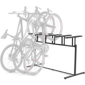 CXWXC 3/5 Bikes Stand Rack - Bike Storage Parking Racks Indoor/Outdoor - Bicycle Stand Garage for Parking Mountain Road Hybrid Bike, Fits Wheels up to 2.4" (For 5 Bikes)