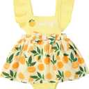 Valcatch Baby Girl Romper Dress Floral 1st Birthday Outfit Sleeveless Summer Bodysuit Newborn Toddler One Piece Jumpsuit, 0-3M