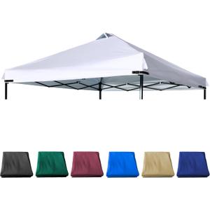 Canopy Replacement Top Silver Coated with Air Vent Upgraded Adjustable Straps for Most 10x10 Straight Leg Frame , White