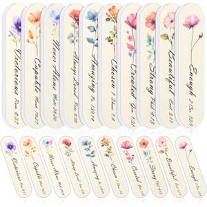 Teenyyou 60 Pcs Mini Nail Files Inspirational Gifts for Women Motivational Floral Double Sided Emery Boards Manicure Tools Employee Appreciation Encouragement Valentines Holiday Gifts(Bible)