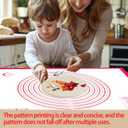 Silicone Pastry Mat Dough Baking Bread Sourdough Fondant Pie Dough Pizza,Silicone Baking Mat Cookie Sheet for Kitchen Counter with Measurements 32x24" Red (31.5"L x 23.6"W)