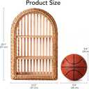 Rattan Wall Shelf - 3 Tier Boho Arched Wicker Hanging Shelves, 20.1 x 12.2 x 4.4 inches