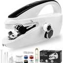 Hand Held Sewing Machines For Adults, Hand Held Sewing Machines for Hemming with Test Fabric(Not second-hand), Easy To Use Rechargeable Hand Sewing Machine for Beginners, Women(WHITE)