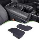 Center Console Armrest Cover Protector Pad Compatible with Toyota Tundra Sequoia 2022-2025 Leather Car Console Armrest Seat Cushion Waterproof Armrest Cushion Lid Interior Accessories (Style A)