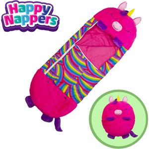 Happy Nappers: Pillow & Sleepy Sack: Medium - Pink Unicorn BeeBee - 54 x 20, 2-in-1: Plush Animal Opens Into Sleeping Bag, Soft Play & Nap Character, Kids 3+