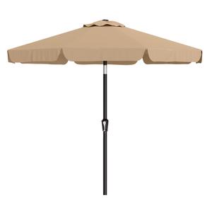 AreShark 9FT Valance Patio Umbrella, Outdoor Table Umbrella with Tilt and Crank, Outdoor Market Umbrellas W/ 8 Sturdy Ribs UV Protection for Garden, Deck, Backyard and Pool, Beige