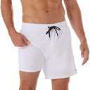 BRISIRA Mens Swim Trunks Swim Shorts Quick Dry 5 inch Inseam Beach Shorts with Compression Liner and Zipper Pocket XL