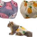 2 Pack Reusable Squirrel Diapers for Pet Squirrels, Adjustable Elastic Waist, Indoor Use, Measure Before Purchase (Purple)