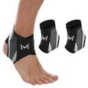 2-Pack Ankle Brace for Men & Women, Adjustable Figure-8 Stabilizer with Straps for Basketball, Volleyball & Running, Compression Sleeve for Sprained Ankle, Plantar Fasciitis & Tendonitis Relief