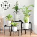4-Pack Decent Metal Plant Stands, Heavy Duty Flower Pot Stands for Multiple Plant, Anti-Rust Iron Plant Pot Shelf, Decoration Racks for Home Indoor and Outdoor (5 Pack Black)