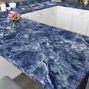 Blue Marble Peel and Stick Wallpaper Waterproof Sapphire Blue Marble Contact Paper for Countertops Self Adhesive Matte Countertop Covers Peel and Stick for Bathroom Cabinets Desk 17.7"x120"