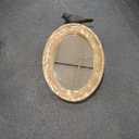 NIKKY HOME Small Oval Wall Mirror, Vintage Wood Frame with Bird Decor Decorative Hanging Wall-Mounted Mirrors for Bathroom, Living Room, Office, Brown