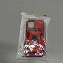 Phone Case for iPhone 12 with Camera Lens Cover HD Screen Protector,Military Grade Ring Car Mount Kickstand Hybrid Hard PC Soft TPU Shockproof Protective Red