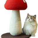 Cat Scratching Post Full Sisal Wrap Cat Tree Cute Mushroom Cat Tower Scratcher for Indoor Cats 19.7Inch