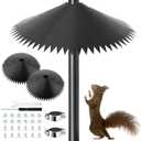 HOUSEEN 14 Inch Squirrel Baffle for Bird Feeder Pole (2 Pack) - Outdoor Pole Mount with Serrated Edge & Installation Kit (Includes Wrenches/Clamps)